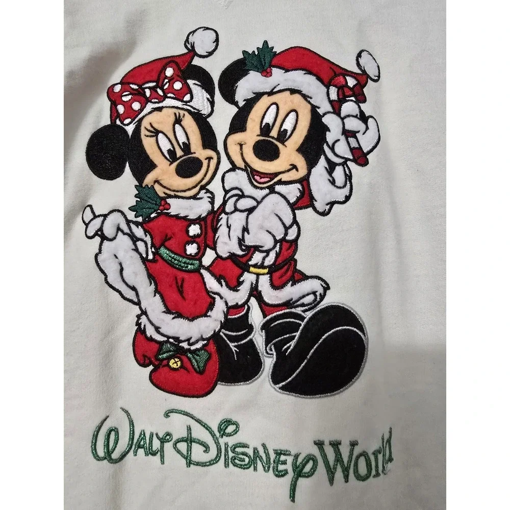Disney Girls Sweater Size Large‎ White Long Sleeve Hooded Casual Disney Land